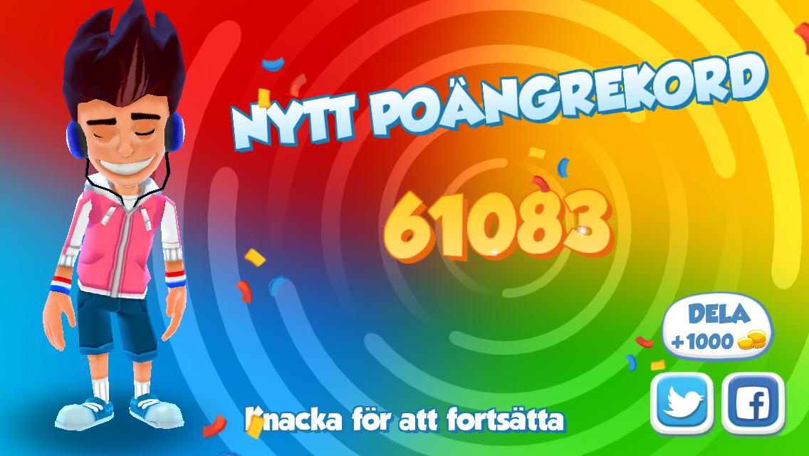 DICATII's tweet photo. Jag satte nytt rekord med 61083 poäng och skejtade 3206 meter i #SkylineSkaters. http://t.co/6GNa3fthMr http://t.co/JSHWQKID8b