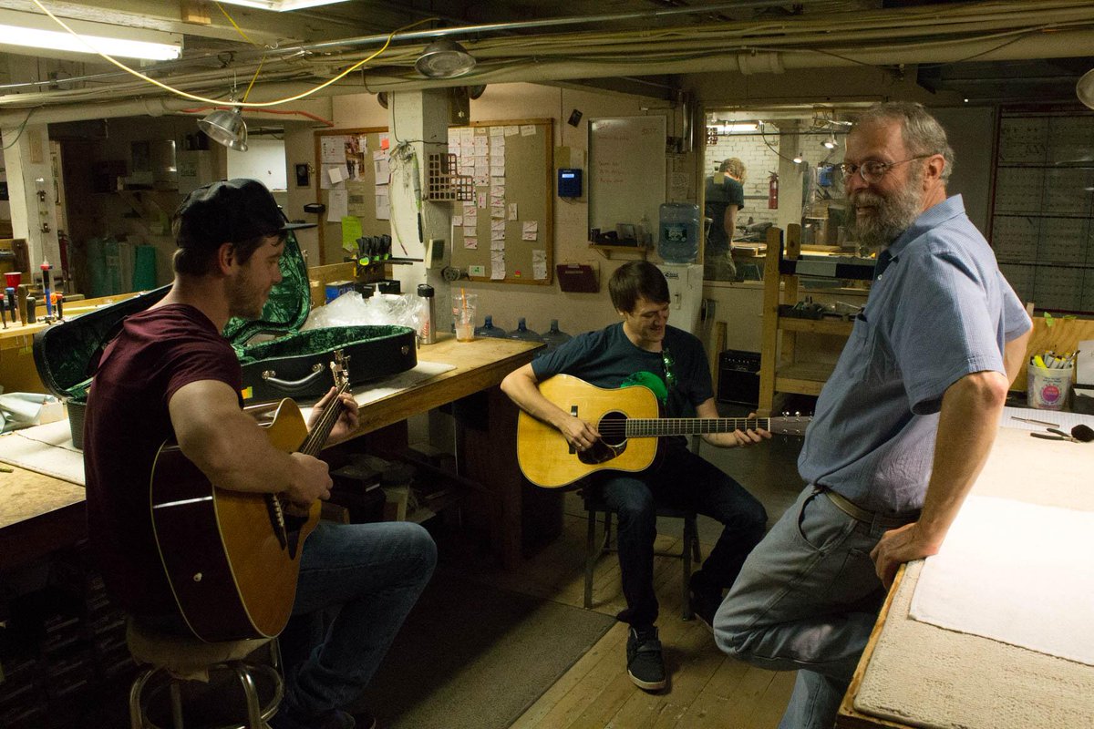 Thanks to Noah &amp; Dennis <a href="/fidtilyadie/">Dennis Lloyd Ludiker</a> from <a href="/MilkDrive/">MilkDrive</a> for stopping by the shop this AM! #acoustic #guitar #bourgeois
