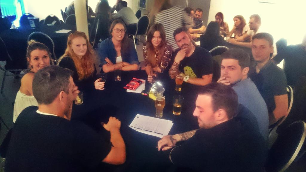 ResearchBods's tweet photo. This team of intellectual athletes from @first10digital are leading the way at half time #LeedsAgencyQuiz http://t.co/fBREl5EcHu