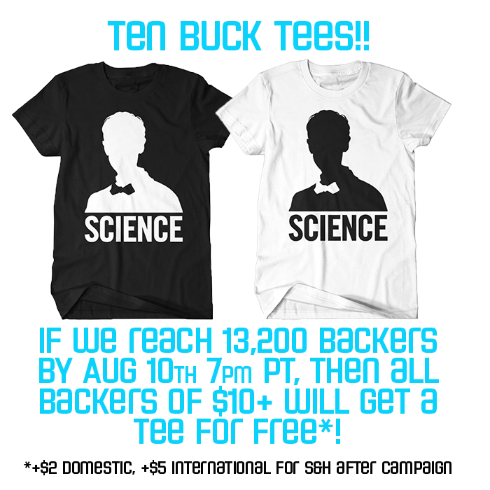BillNye's tweet photo. Get your science on (literally) w help from the @billnyefilm crew. Today "TBT" = ten buck tees http://t.co/8clu8h6RrI http://t.co/Q9aJawm76V