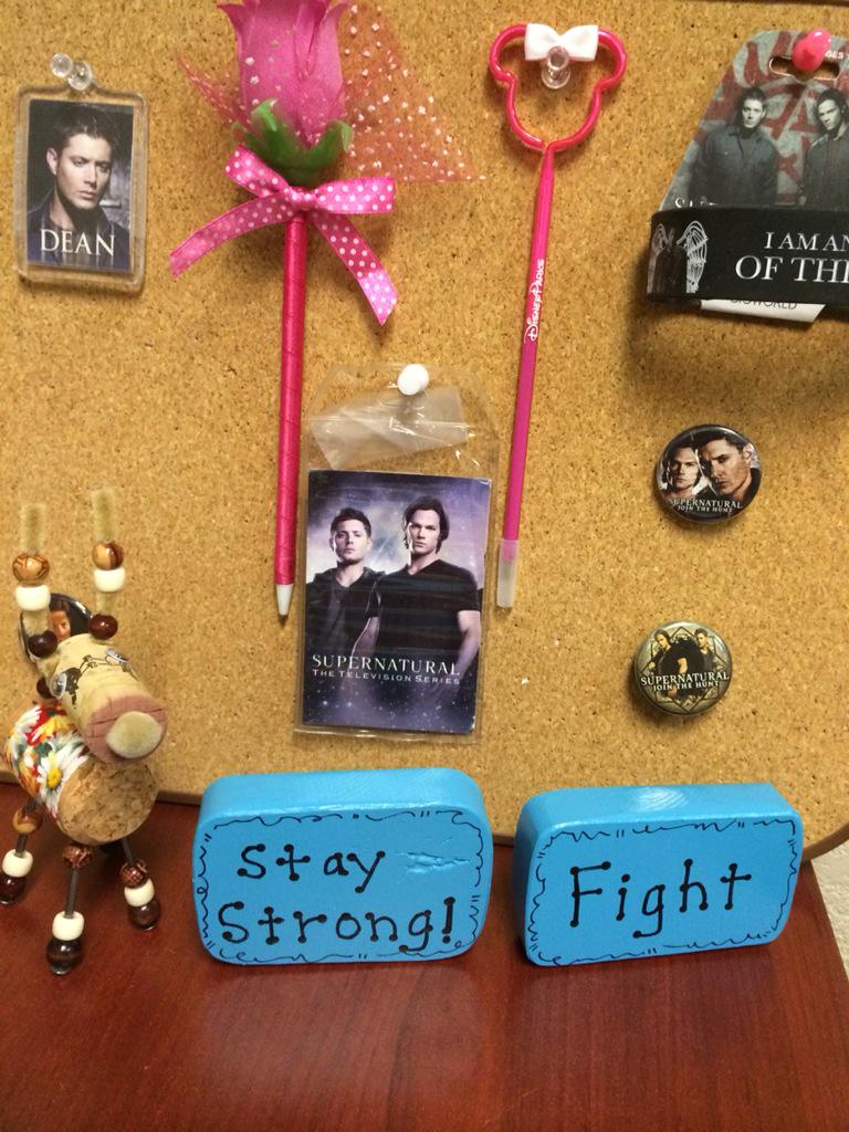 48magana's tweet photo. @jarpad @SPN_Threesome @JensenAckles @PadaFandom1 @WinchesterBros @SupportSPN  #allwayskeepfighting My desk at work! http://t.co/fZheQieg92
