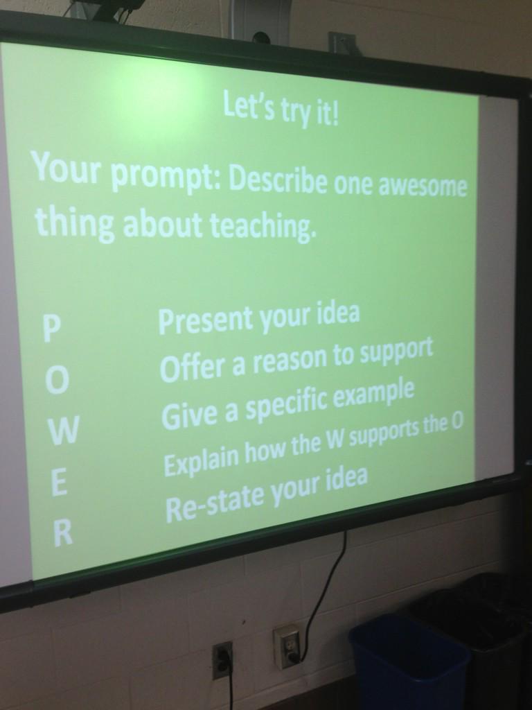 MrDunlo's tweet photo. @DanLavallee2 and I are sharing the #POWERparagraph with other VB English teachers!! #LeadLitVB #SummerPanthers http://t.co/31RhhTCFUf