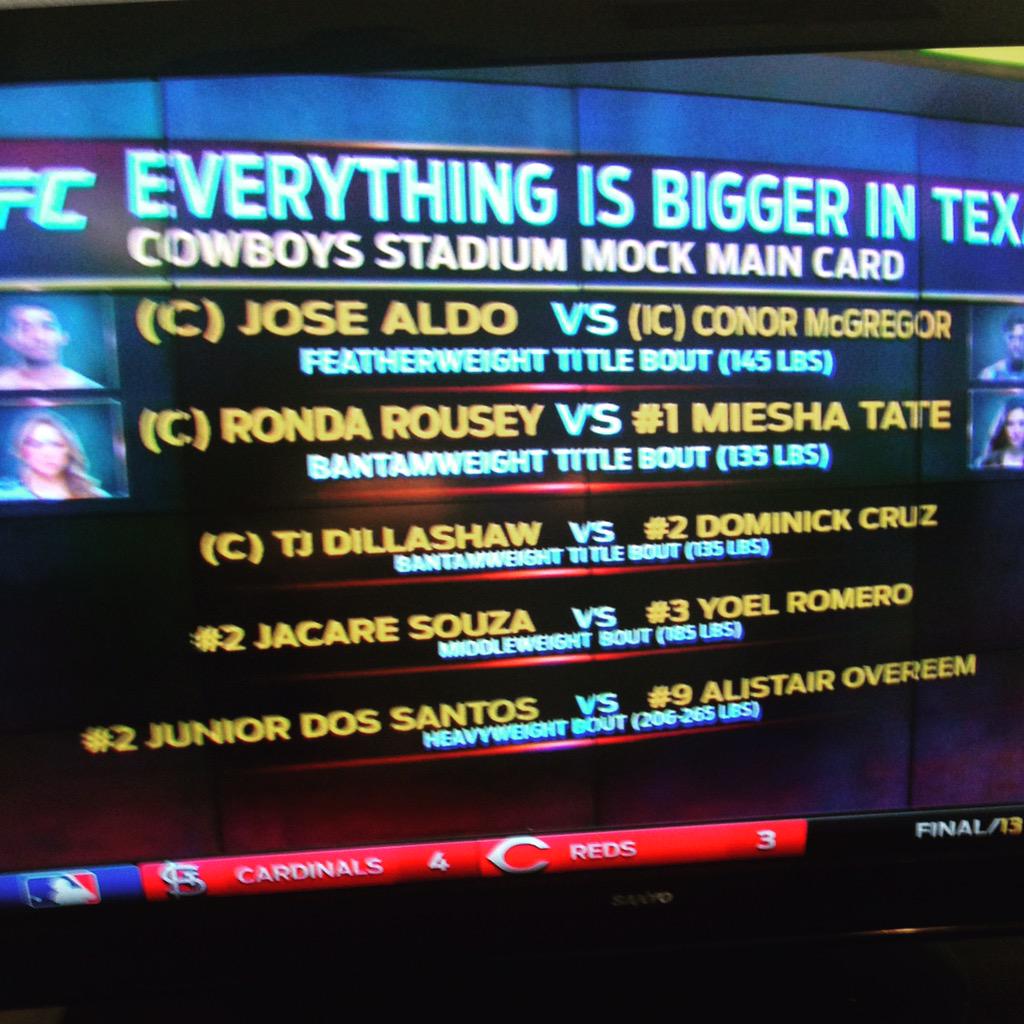 Alistairovereem's tweet photo. Just received this text - Apparently - some serious things to be going down dec 5 #Dallas #Cowboystadium @UFC BOOM! 👊 http://t.co/VcsvISTCjo