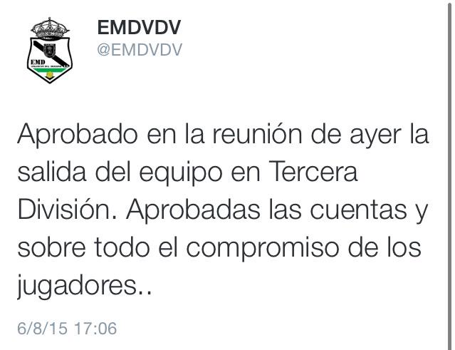 FutsalExNews's tweet photo. ÚLTIMA HORA:
Los pacenses de @EMDVDV confirman su presencia en #3aFS tras el consenso de su junta directiva. http://t.co/uyCYgkRCKP