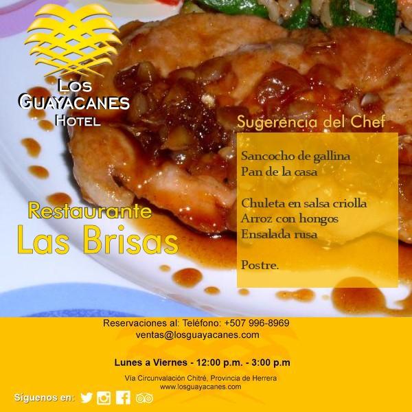 Esté es el exquisito #MenúEjecutivo de hoy #Jueves en #RestauranteLasBrisas del #HotelLosGuayacanes #Chitré