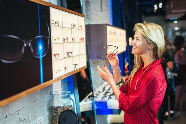 jinseyewear's tweet photo. Decisions, decisions. Katey @Yurkstyle is having a fun time picking out her JINS SCREEN which will help #BlockOutBlue http://t.co/DSE9O3Q68H