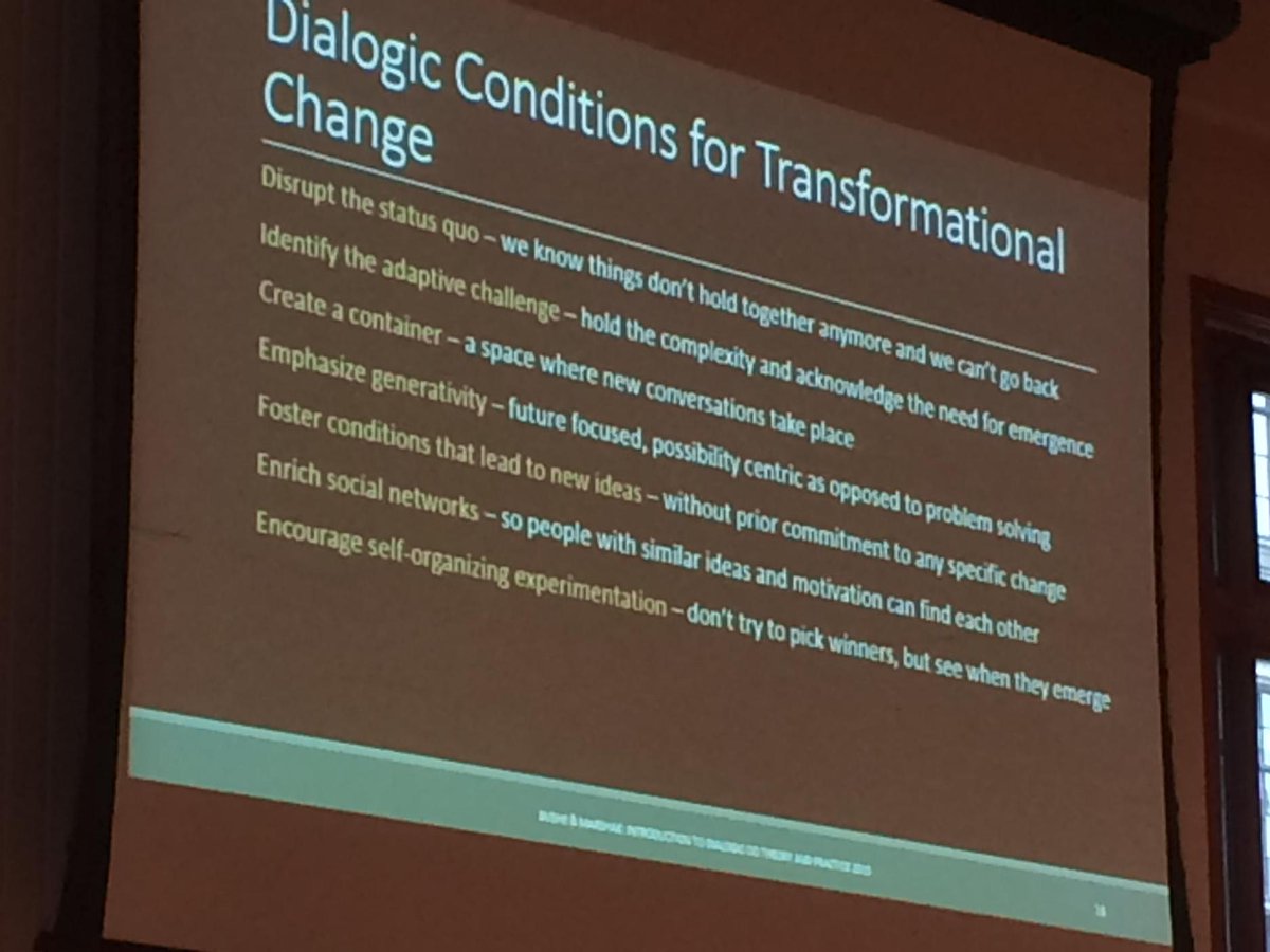 ejbaatz's tweet image. Dialogic conditions for transformational change #dialogicOD