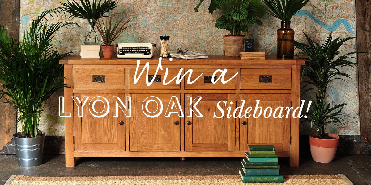 WIN our Lyon Oak Sideboard! Follow us and retweet to enter. Competition closes 12pm on 4th Sept #win #competition