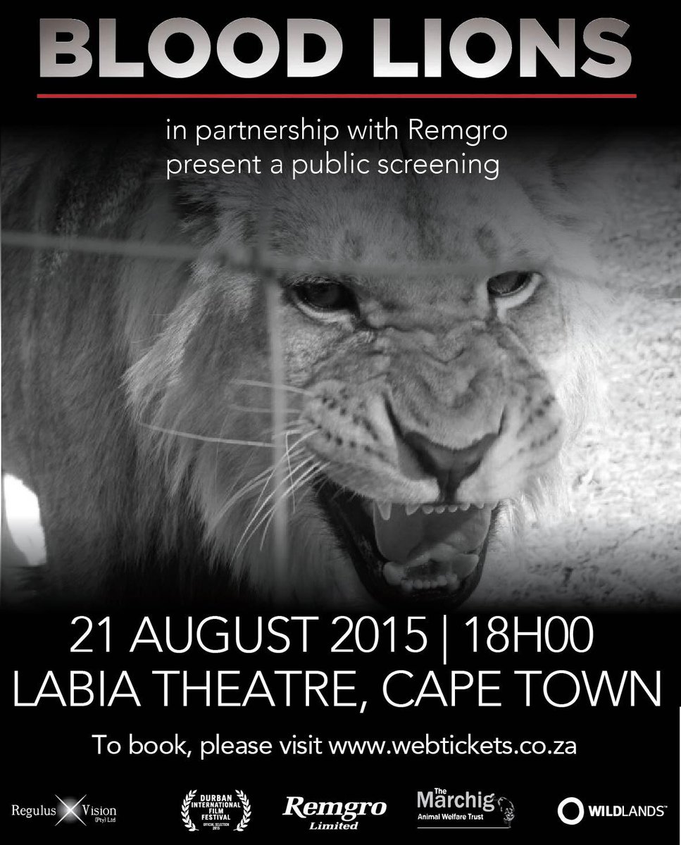 NEWS: #BLOODLONS is very excited to announce the date of our Cape Town Premier and the start of screenings around SA.
