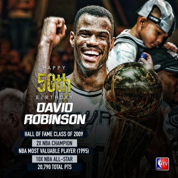 Happy Birthday!!! To the \"Admiral\" David Robinson who turns 50 today. 