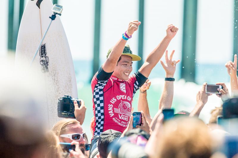 CompassX2's tweet photo. Congrats to the new #VANSUSOPEN of Surfing Champ, #HirotoOhhara! #HuntingtonBeach #California #JapaneseSurfer http://t.co/xSifdSoX3G
