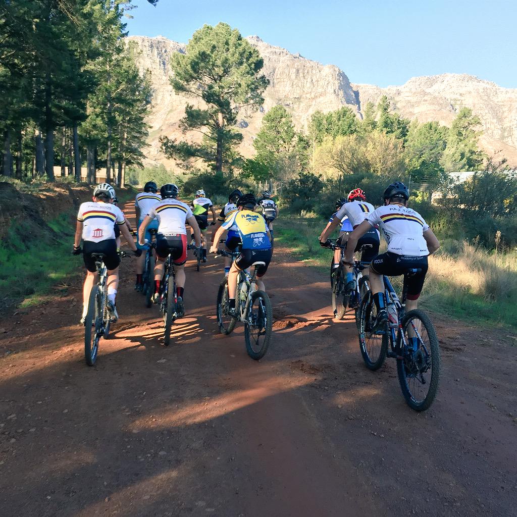 james_reid01's tweet photo. Suns out, guns out! Great to roll with the @PaulRoosMTB gents. Amazing to see the depth &amp; interest at school level! http://t.co/UVy2EgVmZX