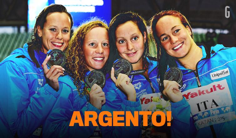 La 4x200 sl è d'argento! Grandi <a href="/mafaldina88/">Federica Pellegrini</a> <a href="/alimizzy/">Alice Mizzau</a> <a href="/chiara_mas/">Chiara Masini L.</a> Erica #Musso #Kazan2015 bit.ly/1SUgQOA