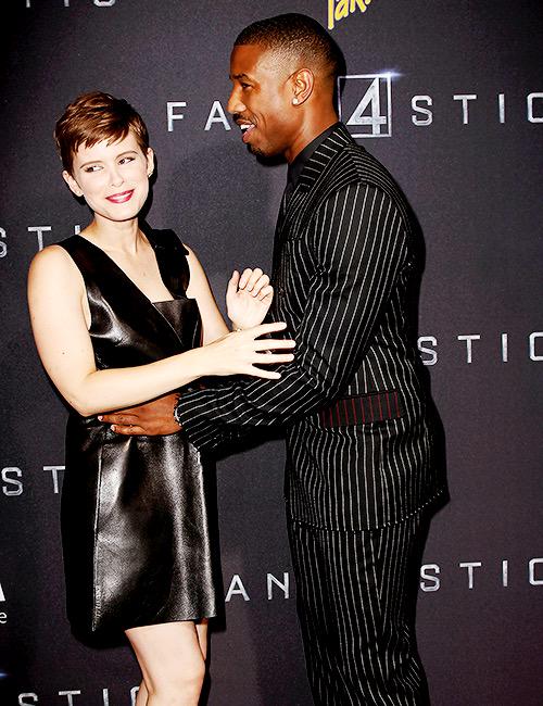 MikeBJordanFans's tweet photo. Michael B. Jordan and Kate Mara at the world premiere of Fantastic Four in New York City (August 4, 2015) http://t.co/REdLs2GU9i