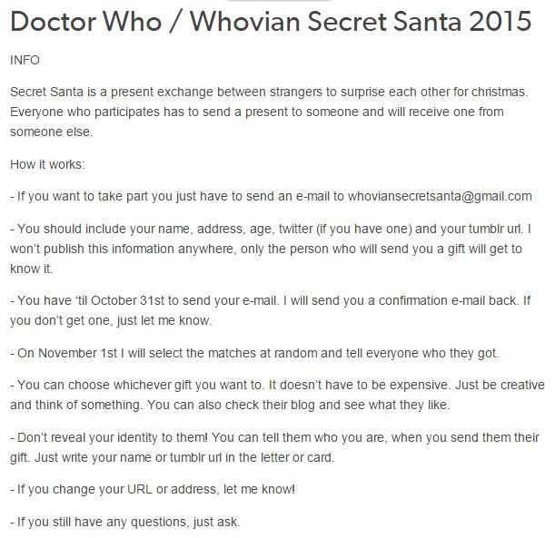 DWSecretSanta's tweet image. #DoctorWhoSecretSanta 
#WhovianSecretSanta
