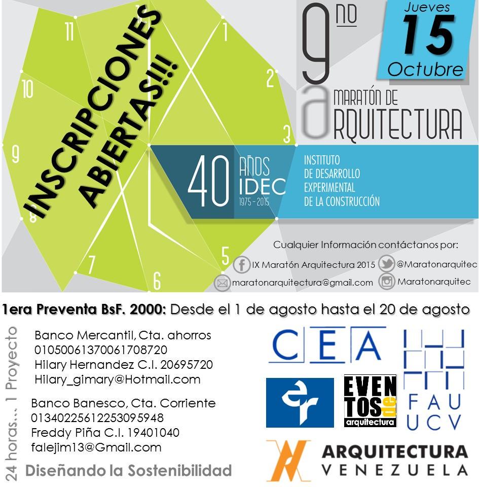 CEAUDEFAU's tweet photo. Ya abrieron las inscripciones al 9no maratón de Diseño: Diseñando la sostenibilidad @MaratonArquitec http://t.co/aqTSoN8UW6
