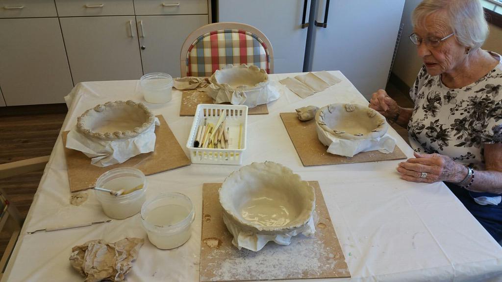 aspenridgeact's tweet photo. @AspenridgeRet Sculpting for the empty bowls project #FrontierCulture  #NeighborImpact http://t.co/WLbkdbzLpS