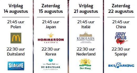 TWINS Het progamma ziet er als volgt uit voor het Vuurwerkfestival 2015: