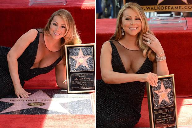 Mariah Carey Wardrobe Malfunction Hollywood Walk Fame Boobs Galore