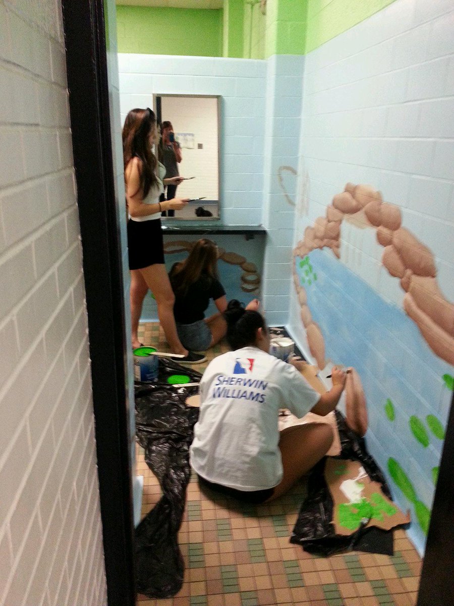 Cool painting going on at Edmonson...summer is time to transform!