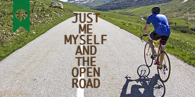 Sometimes, this is all you need. "Just me, myself and the open road" #cycling #quote