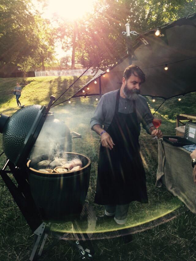 JockeyWilson's tweet photo. @BigGreenEggUK going down a storm with @NunoViajante @WildernessHQ #chefstable #56dc http://t.co/XvtyPXVvK6