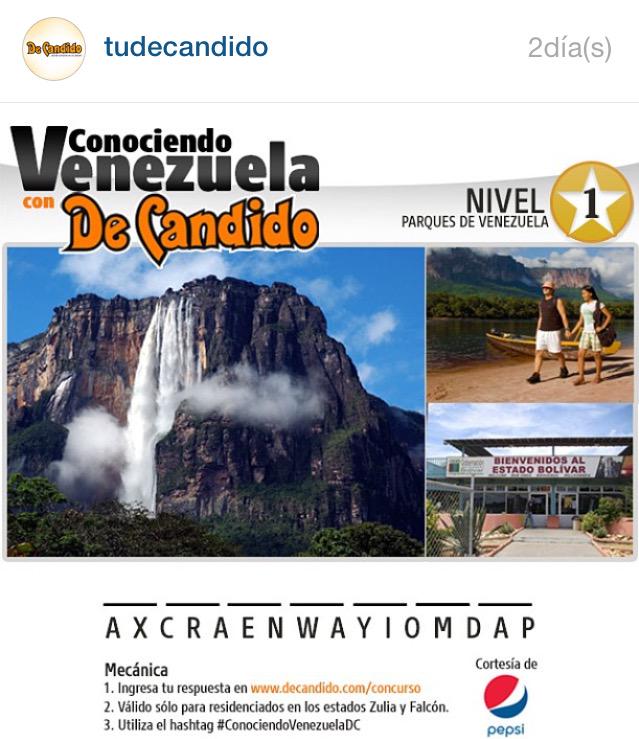 devalu85's tweet photo. @TuDeCandido #ConociendoVenezuelaDC la respuesta es Canaima!! A participar!! http://t.co/Vh8J2B1Wpd