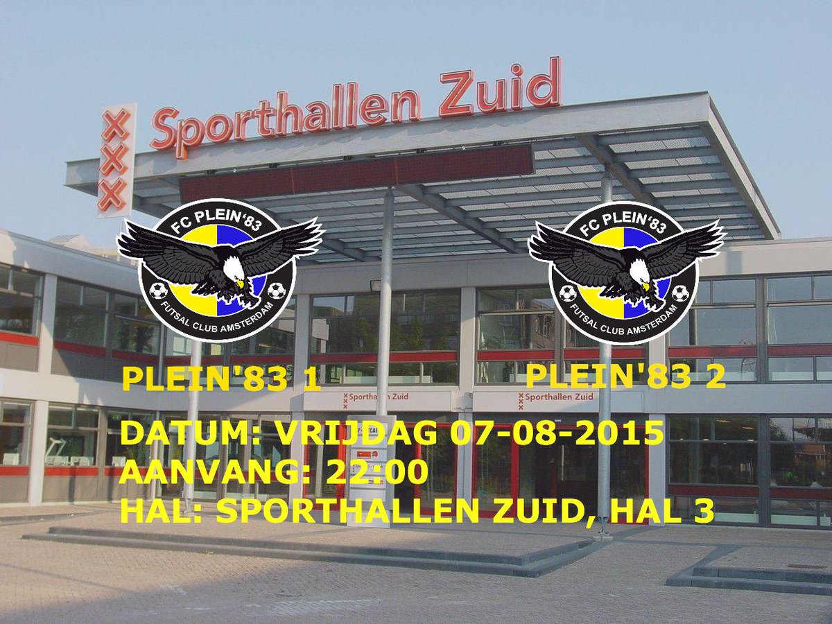 In de eerste oefenwedstrijd van het seizoen 2015-2016 zal #Plein83 1 het morgen opnemen tegen Plein83 2 #zaalvoetbal