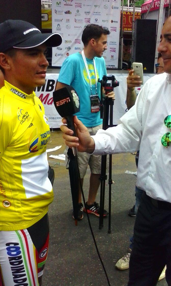 Nuestro líder de la vuelta a Colombia Gabriel mendosa para ustedes venezolanos los quiero