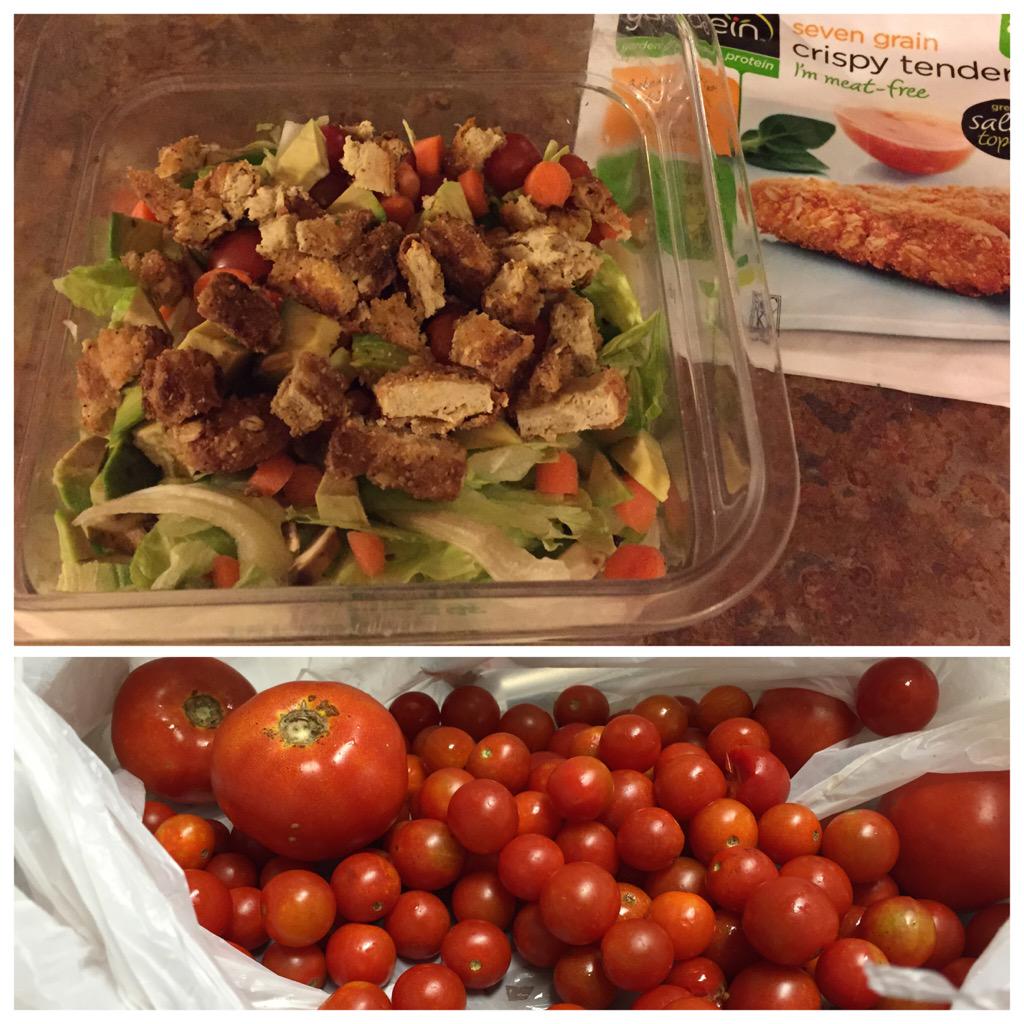 jd_dread's tweet photo. What else do you do when someone gives you a bag of cherry tomatoes make a salad 😃 http://t.co/RzEHMVkqmA