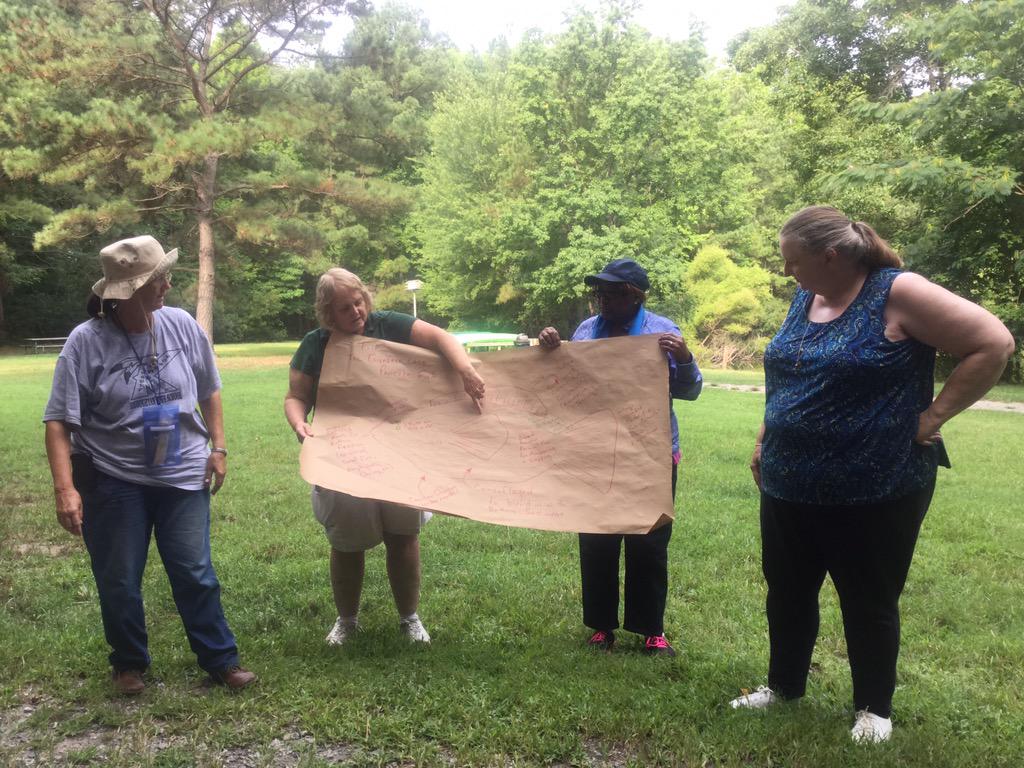 HCS_ScienceDept's tweet image. #HCSScience teachers look at species adaptations and design a fish for their watershed.