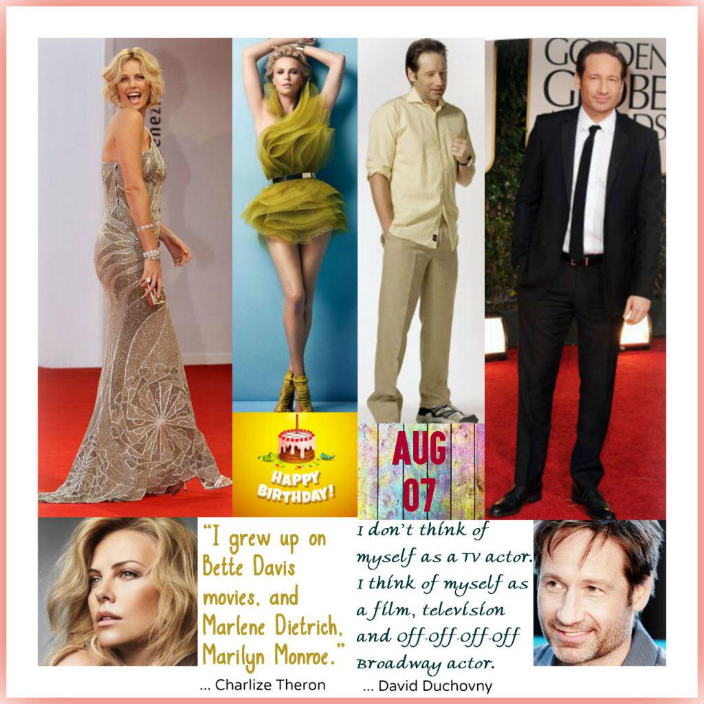 Happy Birthday Charlize Theron & David Duchovny - Aug 07 Event  
