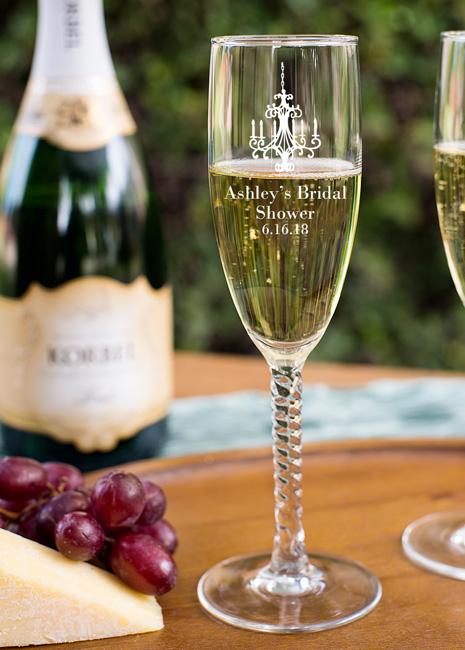 Toast to the Bride-To-Be with our personalized champagne flutes! #BrideToBe #toast #bridalbrunch