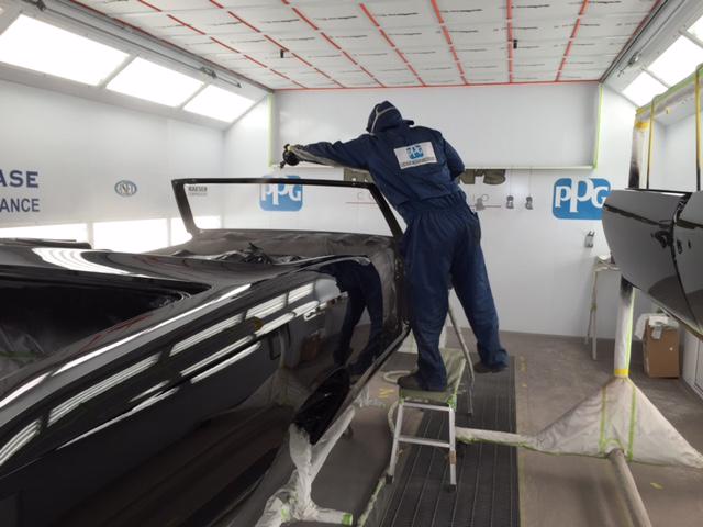 Charley_Hutton's tweet photo. Getting some #PPG color on the '67 #Chevelle. Another fun project with #MirandaBuilt.  @PPGRefinish_NA http://t.co/3DVuAKjFag