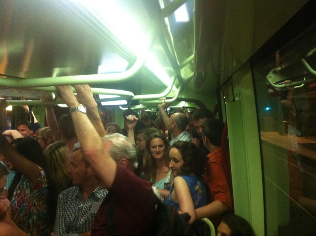 And now, an entire tram of conservation scientists, taking over Montpelier. #ICCB015