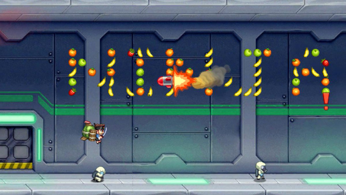 HarmonSamiya's tweet photo. #JetpackJoyride is celebrating 5 years of #FruitNinja with the #CutAndRun mode! Bam! http://t.co/IIxK2G3idi