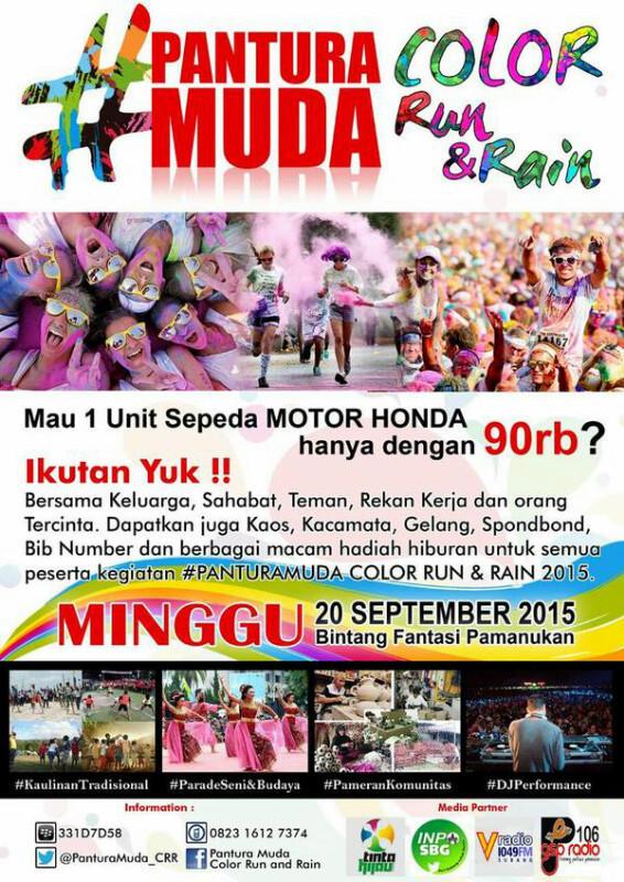 Ikuti Color Rain and Run, 20 September di Pamanukan. Pembelian tiket hub : <a href="/PanturaMuda_CRR/">FIREFOX CARNAVAL</a> 082316127374
