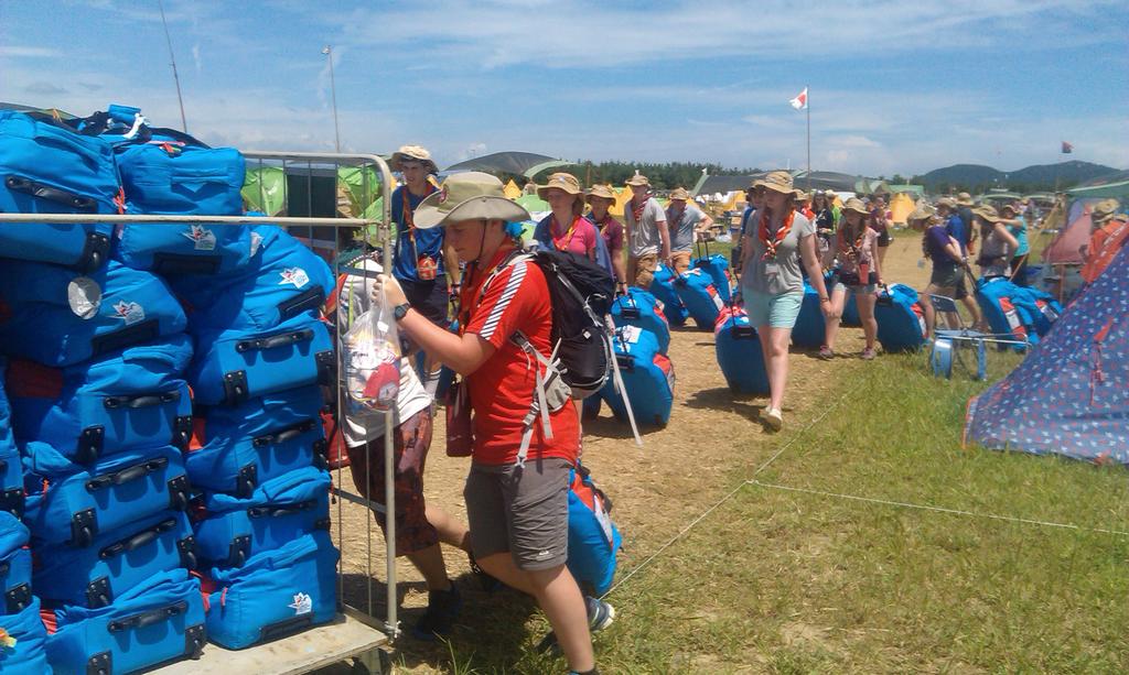 Baggage please!! Starting its journey to Tokyo without us. <a href="/ukcontingent/">UK Contingent 🇬🇧⚜️</a> <a href="/CYScouts/">Central Yorkshire Scouts</a> <a href="/GirlguidingNEE/">Girlguiding North East</a> #japan2015