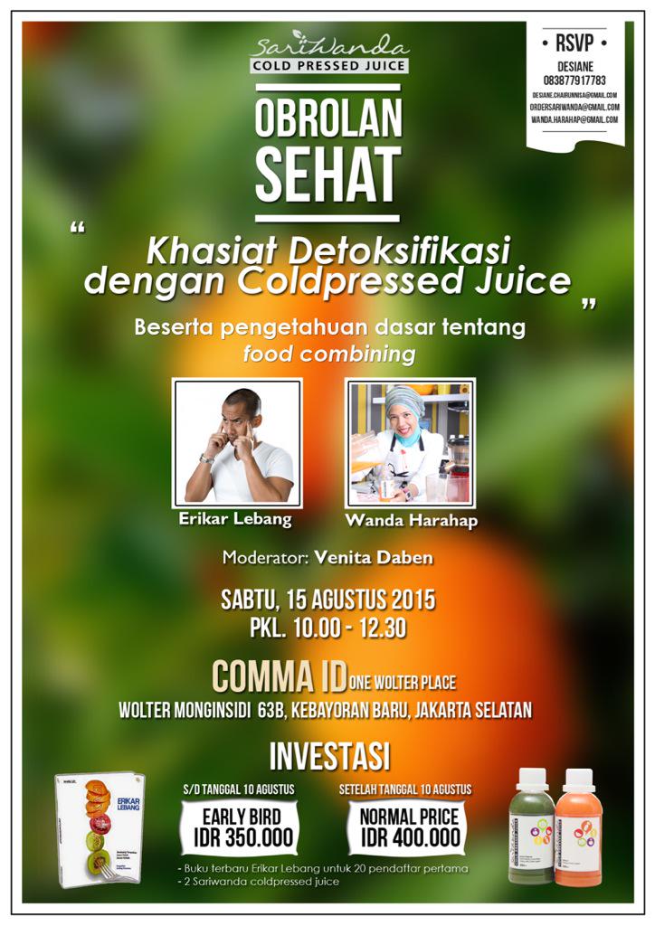 Early bird 3 hari lagi! Buku Detoksifikasi free utk 20 pdftr ptama. Yuk! Ordersariwandajuice@gmail.com <a href="/erikarlebang/">Erykar</a>