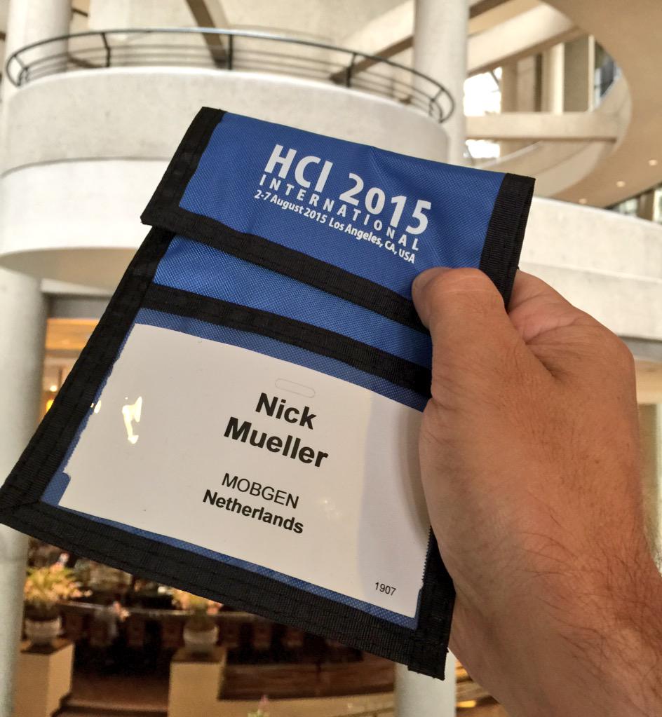 nickjmueller's tweet photo. Presenting our @MOBGEN.Lab paper on industry/academic design collaboration at #hcii2015. Nerd mode, engage! http://t.co/t2PbjPtSHF