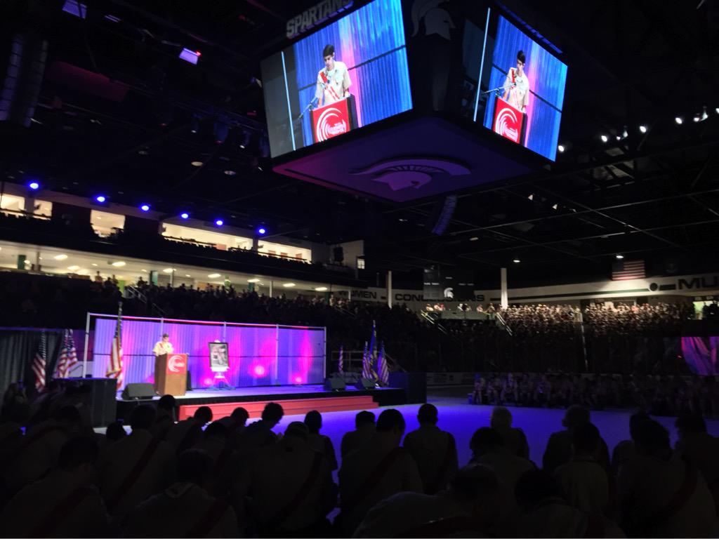OANationalChief's tweet photo. Today I was privileged to speak with the more than 4,000 Eagle Scouts who are in attendance at #NOAC2015. http://t.co/bm0NHgOvLR