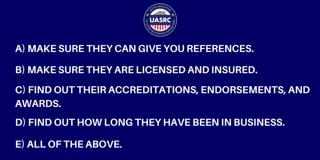Pop Quiz: When choosing a #roofing company, you should: @UASRC bit.ly/1IkNDpq