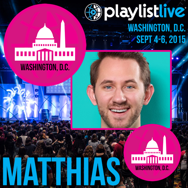 PlaylistLive's tweet photo. Woooo! The awesome, @Matthiasiam will be at #playlistlive DC!! http://t.co/BtCSS9Rmql