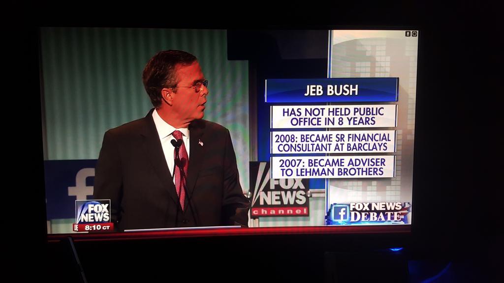 TrumpCast's tweet photo. #JebBush opening statements at #GOPDebate http://t.co/QovGf6IYq3
