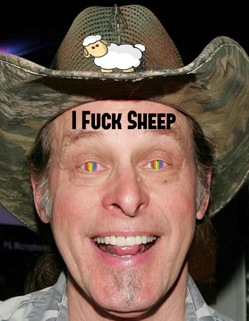 TesticleTimmy's tweet image. Ted Nugent hates gays but loves sheep 
#Baaaaa #uncleted #tednugent #GOPDebate #velcrogloves #SomeoneTellfoxnews