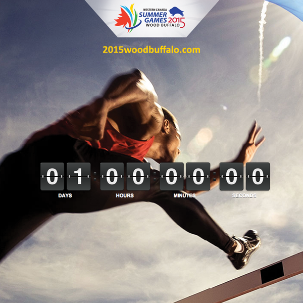 2015WoodBuffalo's tweet photo. Are you ready? Only 1 DAY TO OPENING CEREMONIES! #YMMGameOn #CarrytheSpirit #YMM #RMWB http://t.co/zb8V8bNF5H