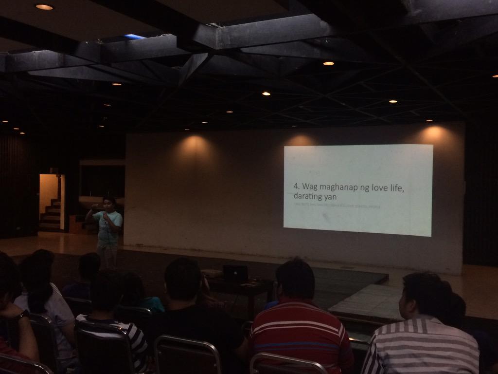 AteneoMISA's tweet photo. Words of wisdom from Mr. Putong himself (ayyy!) #MISAeonian #Jumpstart2015 http://t.co/qgZ8HerXew
