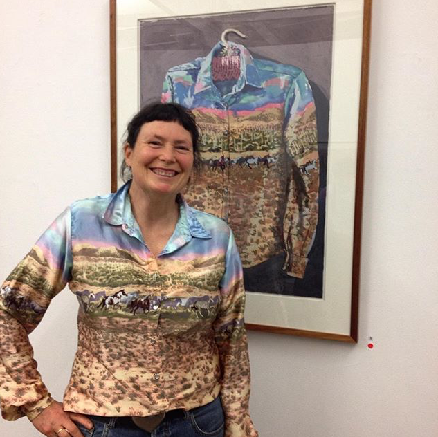 HughesGallery's tweet photo. #LucyCulliton looking fab in front of her recent work from current exhibition #StillLifeonPaper.  Now showing!! http://t.co/3d3YhbEe9j