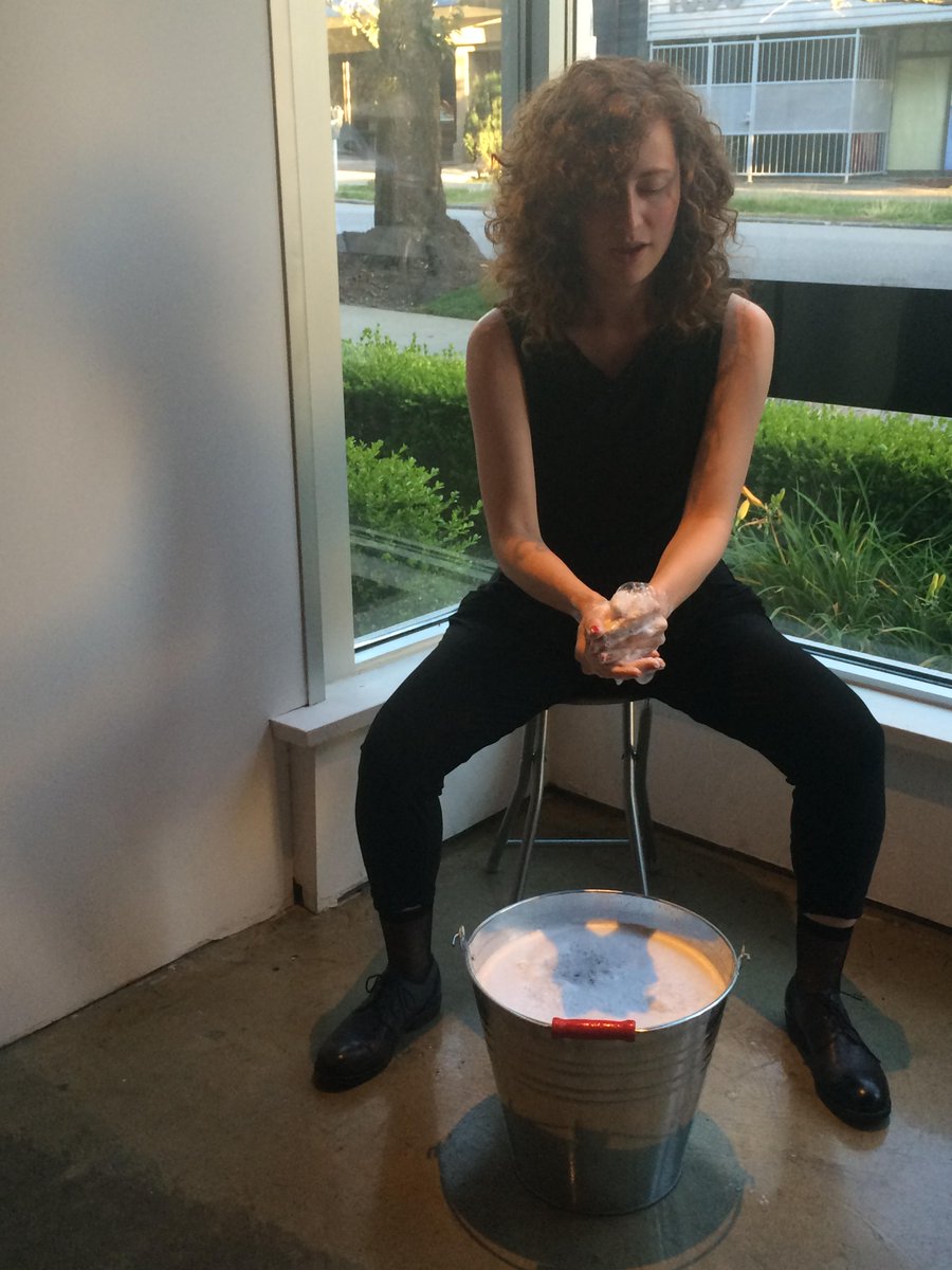 RennieCollect's tweet photo. #washyourhands: artist &amp; good friend Alexandra Bischoff is doing exactly that at @robertlynds https://t.co/sIRjKxDNxn http://t.co/sitBoPJ5Yw