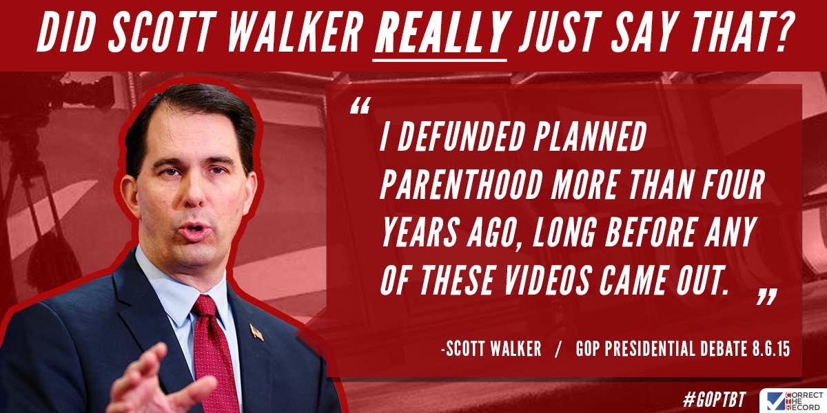 BridgeProject21's tweet photo. .@ScottWalker proudly defunded @PPact in Wisconsin, taking away healthcare for thousands of women. #GOPDebate http://t.co/pCdhCYE9FD